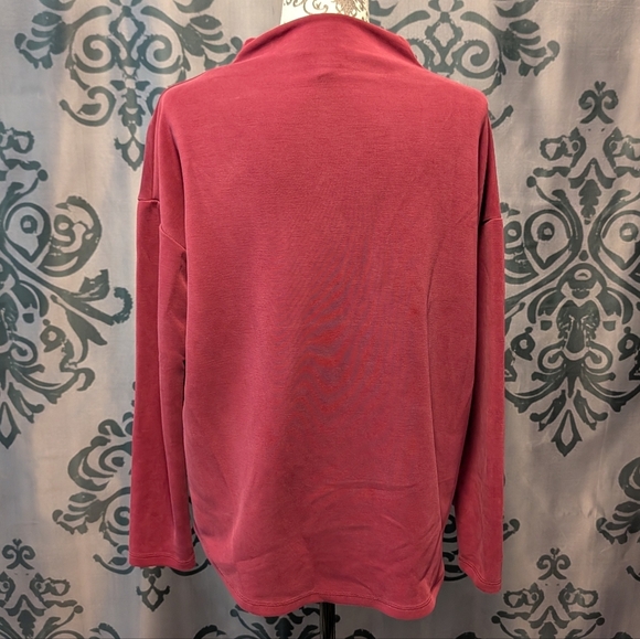 Up! Butter Turtleneck Top- Burgundy- VERY Soft!! - Picture 4 of 4